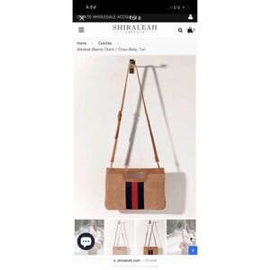 SHIRALEAH Tan Blakely Clutch Crossbody Purse NWT